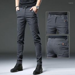 Jeans pour hommes 2023 printemps et automne mode classique couleur unie élastique décontracté mince respirant haute qualité petits pieds pantalons