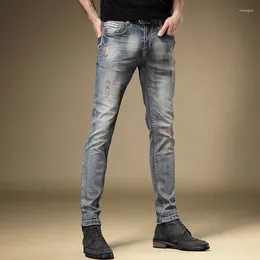 Jeans da uomo 2023 Primavera e Autunno Tendenza moda Retro Tinta unita Gamba dritta Casual Comfort Stretch Pantaloni di alta qualità
