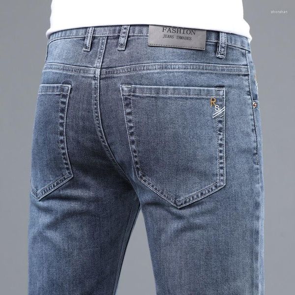 Jeans para hombres 2023 Moda de primavera y otoño Color sólido Slim Pantalones cortos de pierna recta Casual Comfort Elástico de alta calidad