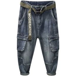 Herrenjeans 2023 Frühling und Herbst Neue klassische Mode mit einfarbigen Cargo-Jeans für Herren, lässig, locker, bequem, hochwertige Hose 28-36L231003