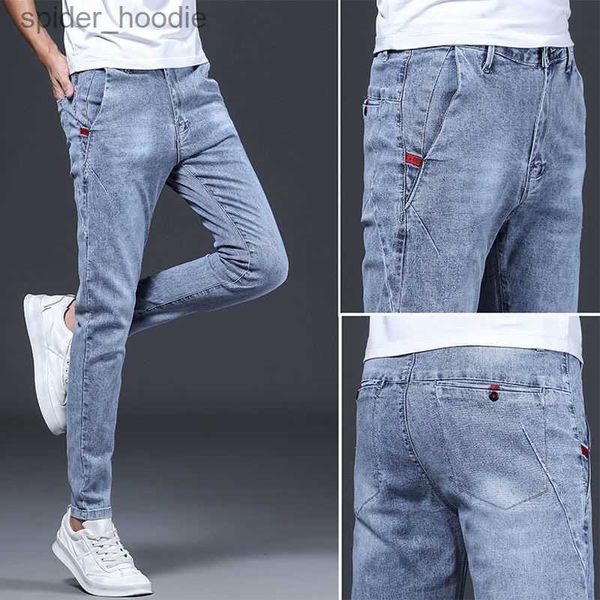 Jeans para Hombres 2023 Primavera y Otoño Nueva Moda Clásica Slim Color Sólido Elástico Piernas Pequeñas Hombres Casual Cómodo Jeans de Gran Tamaño 28-36 L230927