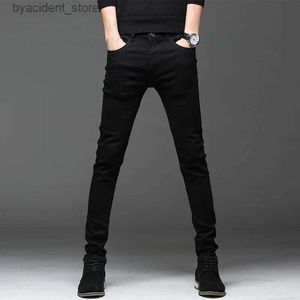 Jeans pour hommes 2023 printemps et automne nouveaux hommes mode classique noir jambe droite jean hommes décontracté taille mince haute qualité jean long 28-36 L240313
