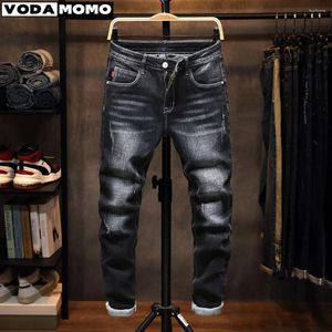 Jeans pour hommes 2023 printemps automne classique mode couleur unie élastique décontracté confort haute qualité pantalon hommes pantalons