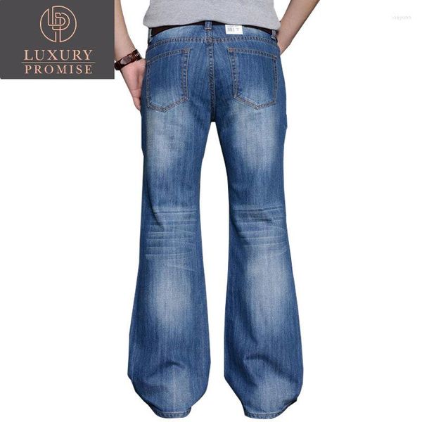 Pantalones vaqueros para hombre, primavera 2023, informales, ajustados, azul, con corte de bota acampanado para hombre, pantalones vaqueros acampanados con corte de bota, pantalones largos clásicos de diseñador de moda