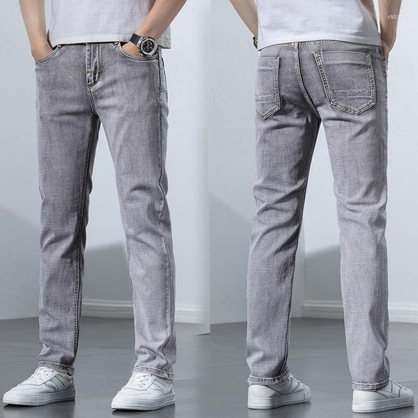 Pantalones vaqueros para hombre 2023 primavera algodón elástico Delgado pierna recta versión coreana de pantalones largos pequeños casuales todo