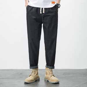 Jeans pour hommes 2023 Spring Elastic Skinny Pantalons de mode Style coréen Court Lâche Grande taille Coton mercerisé