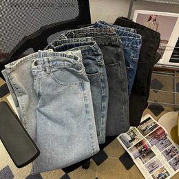 Jeans pour hommes 2023 printemps nouveaux hommes Baggy jean mode coréenne taille élastique Style classique Denim cheville longueur pantalon neutre vent surdimensionné pantalon Q231213