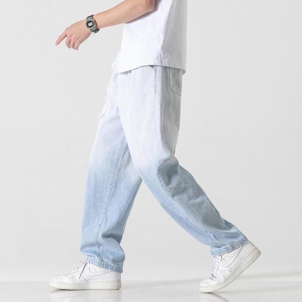 Jeans pour hommes 2023 printemps grande taille décontracté japonais Harajuku Denim Cargo pantalon rétro dégradé pantalon droit hommes vêtements