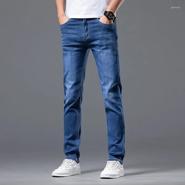 Jeans pour hommes 2023 Printemps Produit Slim Fit Jambe droite Polyvalent Mode Simple Pantalon élastique