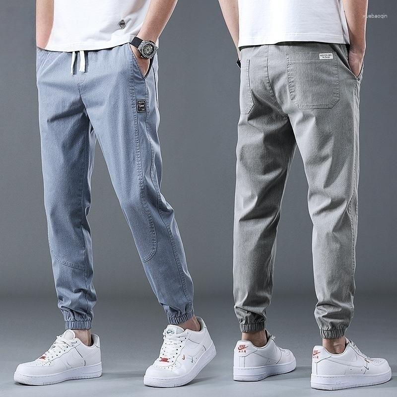 Мужские джинсы 2023 весна лето хлопковые брюки мужской груз повседневные гарема джинсовые брюки корейский хип -хоп штаны