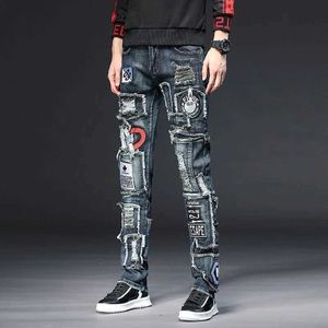 Heren jeans 2023 lente/zomer nieuwe modetrends scheur gesplitst voor heren casual ultra dunne comfortabele ademende en hoogwaardige broek 28-36 Q240427