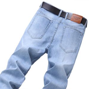 Jeans masculins 2023 printemps d'été mince bleu bleu fashion occasionnel extension slim-ats pantalon denim pantalon de marque masculine