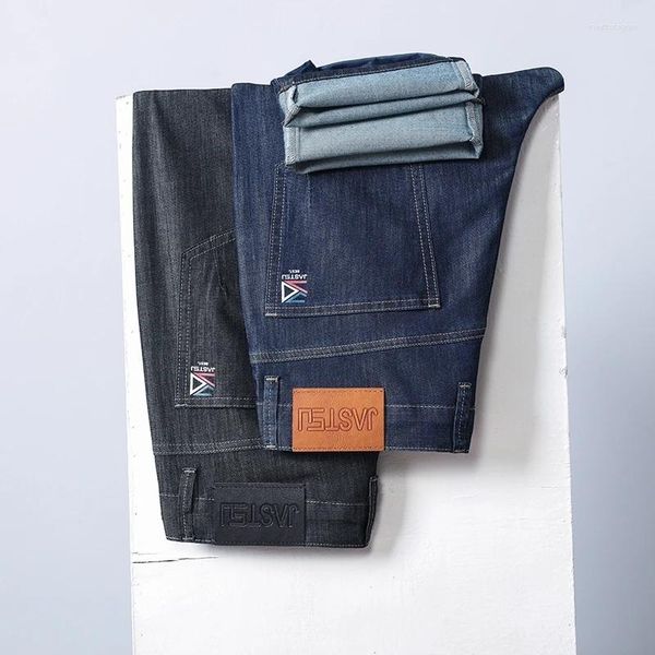 Jeans da uomo 2023 Primavera Estate Untr Tin Top stile classico da uomo Business Casual pantaloni da uomo in denim di cotone elasticizzato azzurro