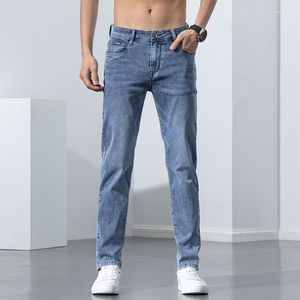 Jeans para hombres 2023 STRING Skinny Spring and Autumn Fashion Algody Cot. Denim Slim Fit Pants pantalones machos Sky Blue