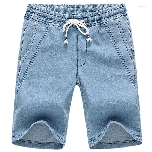 Jeans para hombres 2023 Verano Casual Moda Urbana Recta Elástica Cordón M-6XL Pantalones de mezclilla