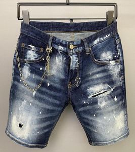 Jeans pour hommes 2023 été fête plage court italie hommes Shorts hommes Denim pantalon bouton mince bleu trou 2 pour 826