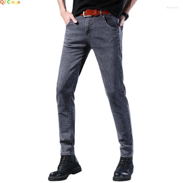 Jeans pour hommes 2023 à la mode pour les hommes pantalons en Denim de Style coréen gris pantalons Slim