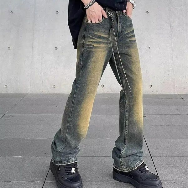 Jeans pour hommes 2023 Y2K Mode Vieux Bleu Pendentif Baggy Kpop Pantalons Pour Hommes Vêtements Droite Vintage Femmes Denim Pantalon Ropa Hombre