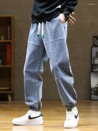 Jeans para hombres 2024 Autumn Fashion String Drawing Algodón estirado Holguero Joggador Pantalones Harem Pantalones de jean Gran tamaño 8XL