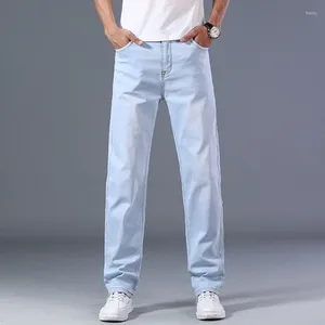 Jeans pour hommes 2024 classique stretch lâche droit denim pantalon homme marque pantalon grande taille 40 42 44 mince bleu avancé