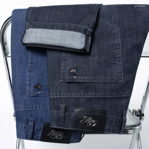 Jeans para hombres 2024 Moda Casual Suelto Recto Estiramiento Cómodo Ropa de negocios Regular Fit Pantalones Retro
