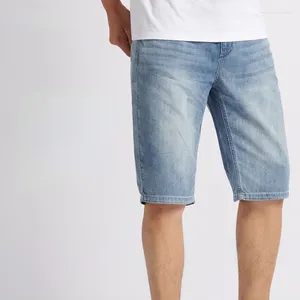 Jeans masculin 2024 Shorts de denim de mode été pantalon de coton moyen de jambe droite lâche