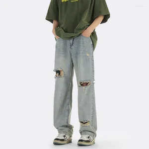 Jeans masculin 2024 pantalon de tendance de la rue haute