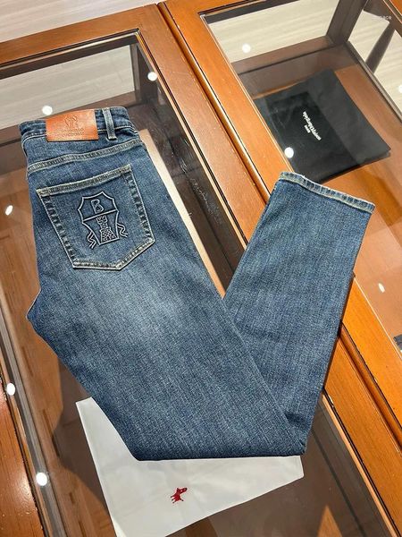 Jeans para hombres 2024 Marca italiana BC Spring/Summer bordado Lavado azul Simple Fashion Casual Leg 296 7