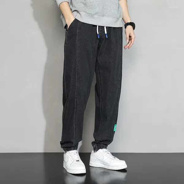 Jeans pour hommes 2024 Hommes Vêtements Casual Taille élastique Denim Pantalon surdimensionné Snow Washed Homme Pantalon Noir Bleu Plus Taille M-8XL