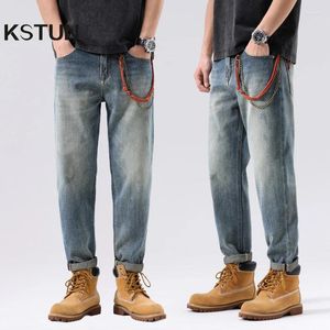 Jeans masculin 2024 hommes poches de mode en vrac en vrac de coton dessein saches mâle