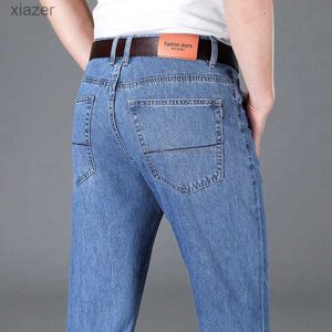 Heren jeans 2024 heren lente/zomer nieuwe jeans recht fit losse heren zakelijke mode comfortabele hoge taille pure katoen casual pantswx
