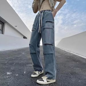 Jeans pour hommes 2024 Spring American High Street Rétro Hong Kong Style Pantalon de travail Mode Polyvalent Sports Casual K6002P55