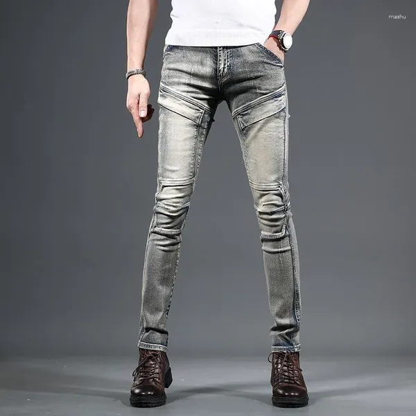 Jeans pour hommes 2024 printemps et automne mode tendance rétro élastique décontracté mince confortable respirant petits pieds pantalons 28-36