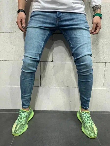 Jeans para hombres 2024 Spring y otoño Fit Pequeños pies pequeños grandes pantalones elásticos