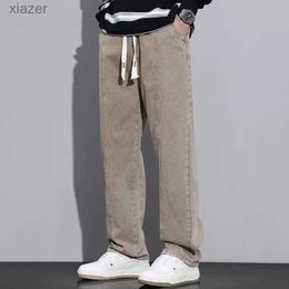 Jeans masculin 2024 Spring Atumn New Korean Mens Casual Long Jeans Classic Mens Straight Denim Pantal