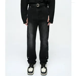 Jeans masculin 2024 SPRING COREAN Vintage High Street Disige Personnalité Zipper décontracté Retro Cotton Hip Hop Loose