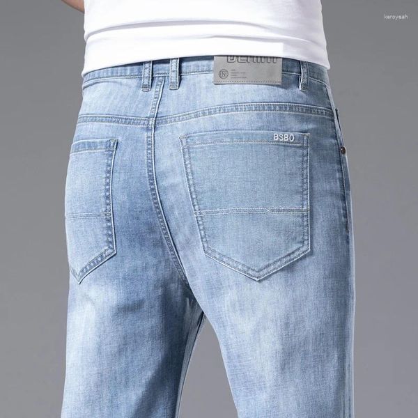 Jeans para hombres 2024 Primavera Recto Suelto Ligero Estiramiento Estilo clásico Negocios Casual Moda joven Pantalones de mezclilla de alta calidad