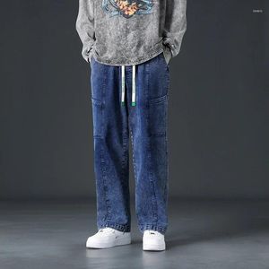 Herenjeans 2024 Spring streetwear baggy heren Koreaanse mode los rechte breedbeen broek mannelijk merk kleding groot formaat 6xl 7xl 8xl