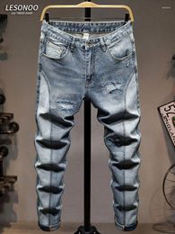 Jeans masculins 2024 Fashion printemps / été vintage Small Small de jambes décontractées Slim confortable Stretch de haute qualité 28-36