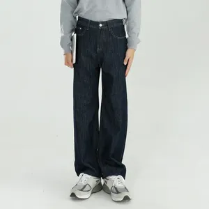 Heren jeans 2024 rechte brede poot broek stretch comfort denim broek vintage hoge taille streetwear casual