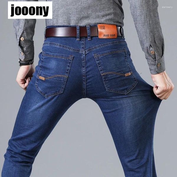 Jeans pour hommes 2024 Mode d'été Pantalon en denim solide Hommes Léger Casual Stretch Slim Outillage Travail Pantalon classique