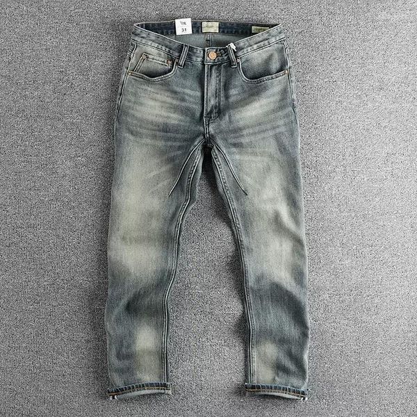 Jeans para hombres 2024 Corte tridimensional Pantalones juveniles rectos pequeños Cool Man 84