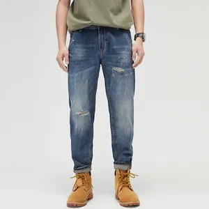 Jeans masculin 2024 Hiver et automne pour hommes Coton décontracté pantalon de la mode
