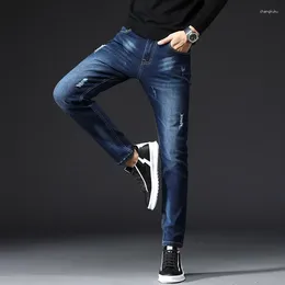 Jeans para hombres 2024 Invierno Primavera Hombres Algodón de alta calidad Pantalones causales Moda para hombre largo