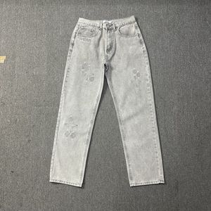 Heren jeans 2024ss gewassen mannen vrouwen geborduurd oversized casual broek