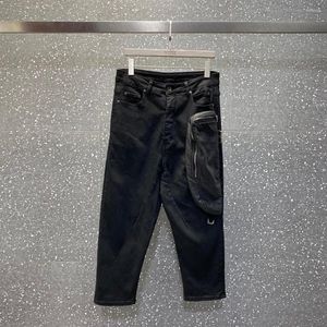 Jeans pour hommes 20ss Owen Seak Hommes Huile Cire Denim Classique Gothique Hommes Enduit Droit Hip Hop Cargo Automne Femmes Pantalon Solide Taille XL
