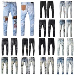 Jeans para hombres 23SS Diseñadores para hombre Distressed Ripped Biker Slim Straight Denim para hombres Imprimir para mujer Ejército Moda Mans Pantalones flacos Tamaño asiático 29-38 240305