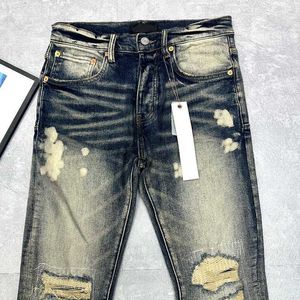 Jeans masculin 23SS New Mens Jeans Purple Brand High Street Fashion Fashion Men Designer Jeans Ripped Biker Slip Motorcycle Denim Jean CHD2308292 Skywings