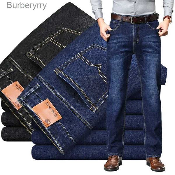 Pantalones vaqueros para hombre 28-40, pantalones finos de verano para hombre, pantalones vaqueros azules rectos, pantalones de trabajo informales ajustados sin elasticidad L231011