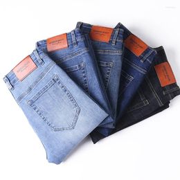 Jeans pour hommes 5 couleurs classique vêtements pantalons solide décontracté élastique confortable mode mince mâle Denim pantalon